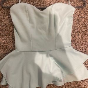 Light blue strapless sweetheart top